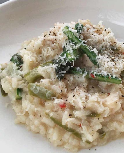 Chicken and asparagus risotto
