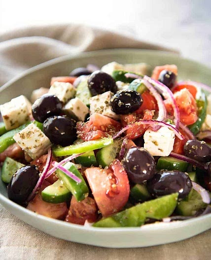 Greek Salad with Homemade Greek Salad Dressing