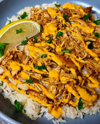 Slow Cooker Harissa Chicken Rice Bowls