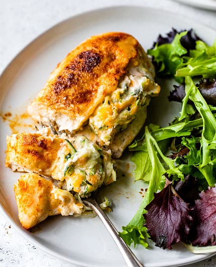 Cheesy Stuffed Chicken Breast with Zucchini