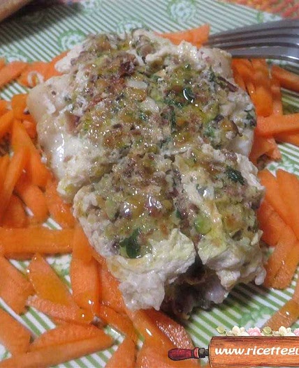 Rana pescatrice farcita ai pistacchi