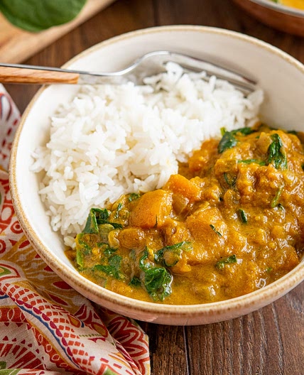 Easy Butternut Squash Curry with Spinach