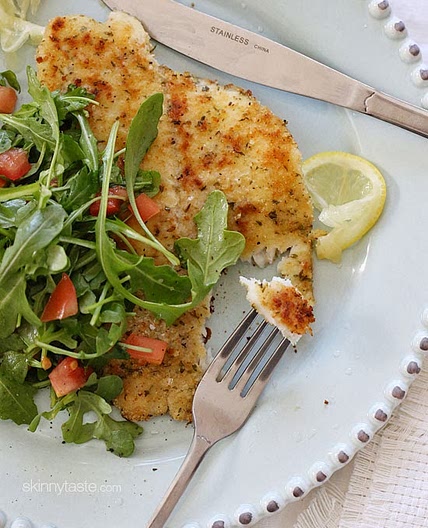 Flounder Milanese with Arugula and Tomatoes