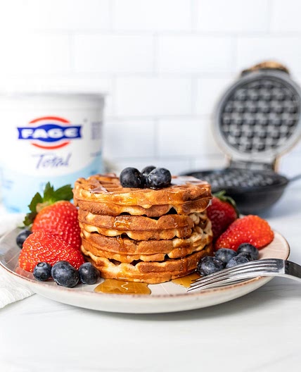 Greek Yogurt Waffles with Lactose Free Option