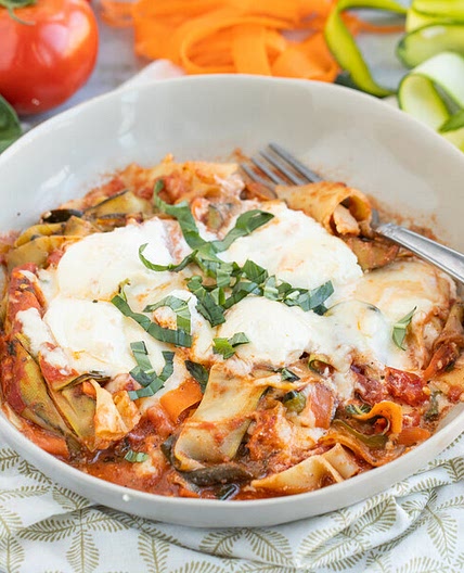 Tossed Skillet Lasagna with Zucchini, Carrot, Ricotta & Basil