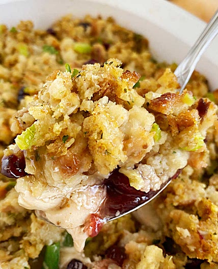 Leftover Turkey Stuffing Casserole