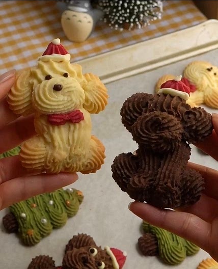 Christmas Puppy Butter Cookies