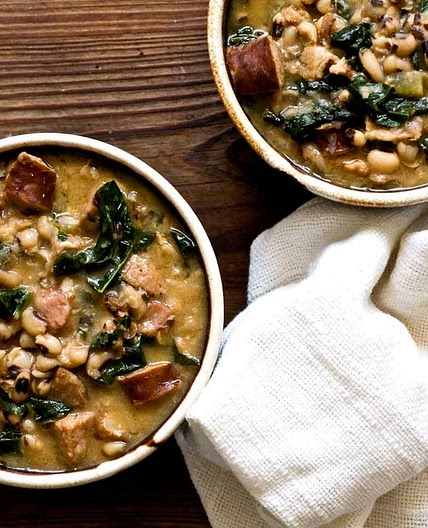 Smoky black-eyed pea and sausage soup