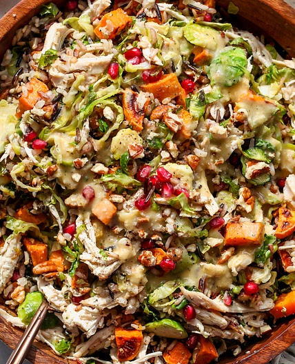 Harvest Fall Salad with Caramelized Shallot Dressing