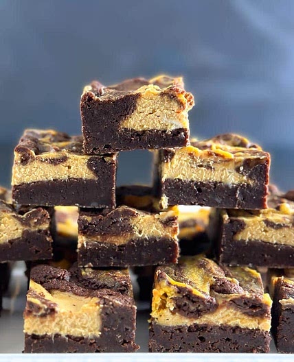 Low FODMAP Pumpkin Swirl Cheesecake Brownies