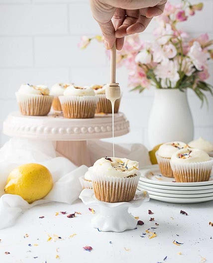 Honey Lemon Cupcakes with Cream Cheese Frosting