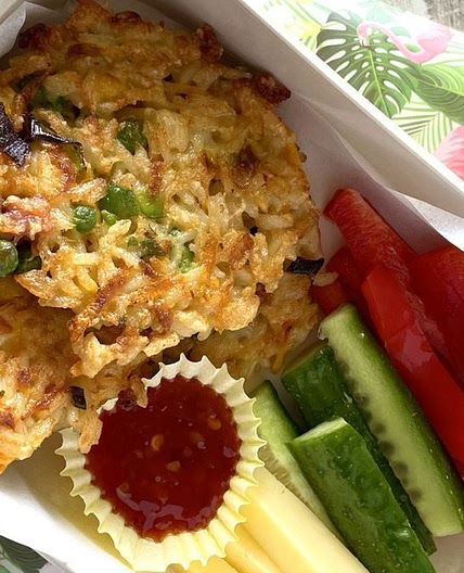 Fried rice fritters recipe