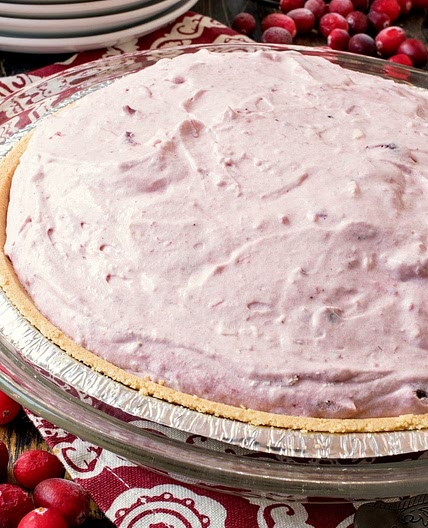 No-Bake Cranberry Cream Pie