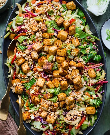 Crunchy Thai Tofu Salad with Peanut Dressing