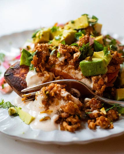Roasted Sweet Potato Stacks with Chipotle Sauce
