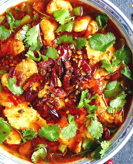Sichuan boiled fish (Shui Zhu Yu, 水煮鱼)