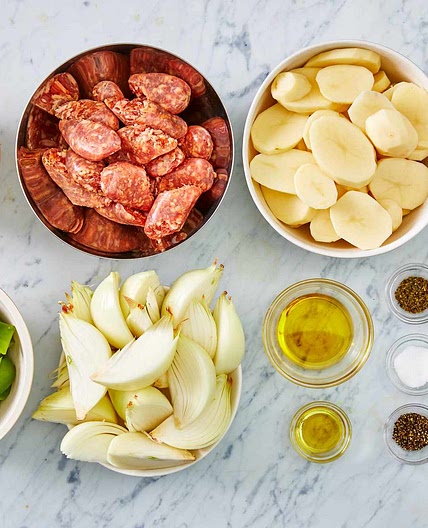Sausage, Peppers, Onions, and Potato Bake