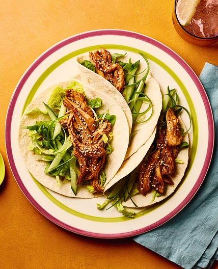 Shredded Hoisin Chicken Wraps