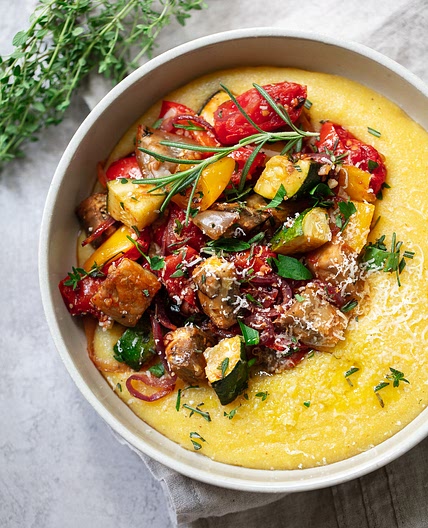 Parmesan Polenta with Roasted Vegetables