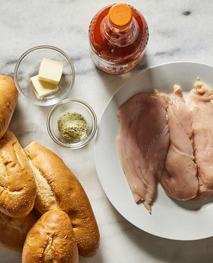 Slow Cooker Buffalo Chicken Sandwiches