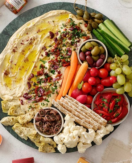 Hummus grazing board