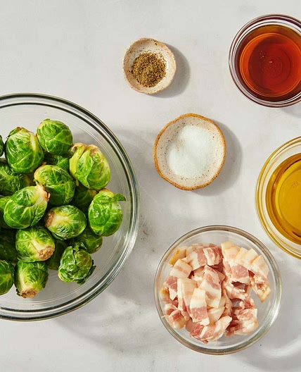 Maple Roasted Brussels Sprouts with Bacon