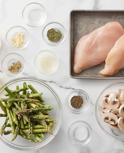 Chicken, Asparagus, and Mushroom Skillet