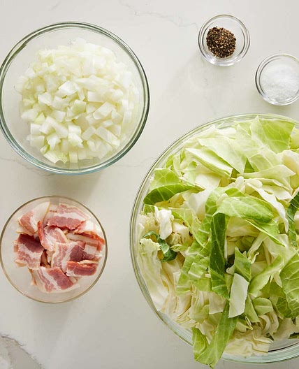 Fried Cabbage with Bacon, Onion, and Garlic