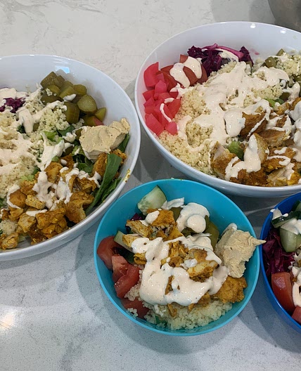 Naf Naf Style Chicken Shwarma Bowls