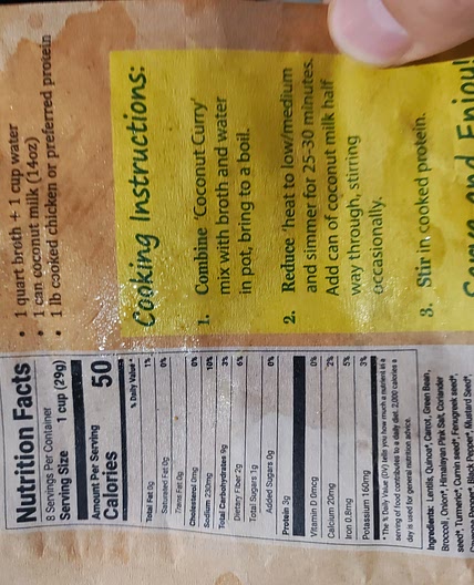 Coconut curry soup, doctored