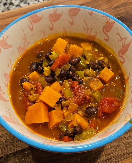 Black Bean Soup with Sweet Potatoes