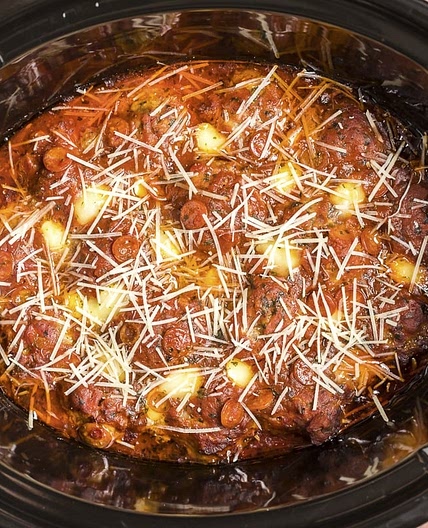 Slow Cooker Pizza Meatballs