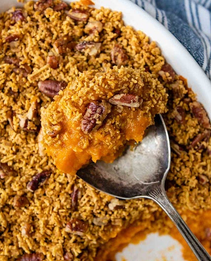 Easy Gluten-Free Sweet Potato Casserole with Crunchy Topping