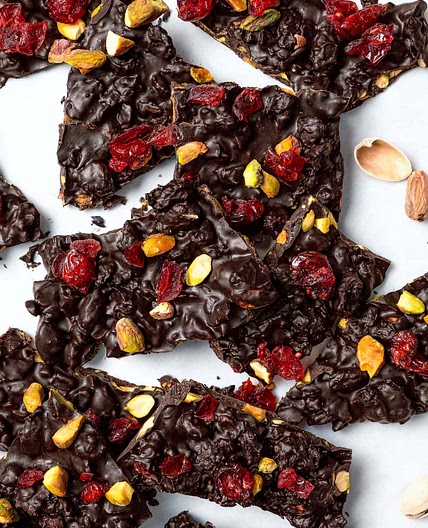 Cranberry Pistachio Dark Chocolate Bark