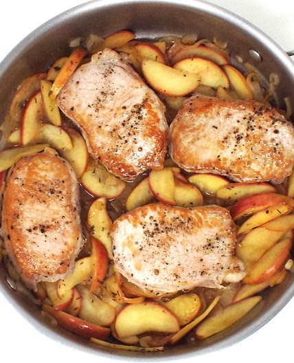 Pork Chops and White Balsamic Apples