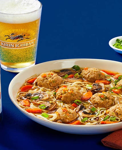 Pork Meatball & Mushroom Ramen with Garlic Chili Oil