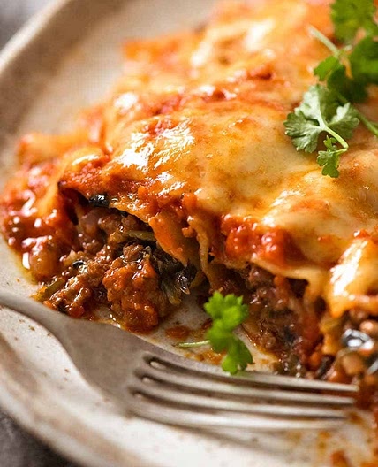 Spinach Beef Cannelloni (Manicotti)