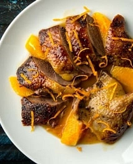 Duck a L'Orange & fried rice wraps