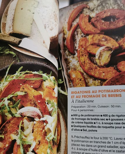 Rigatonis au potimarron et au fromage de brebis