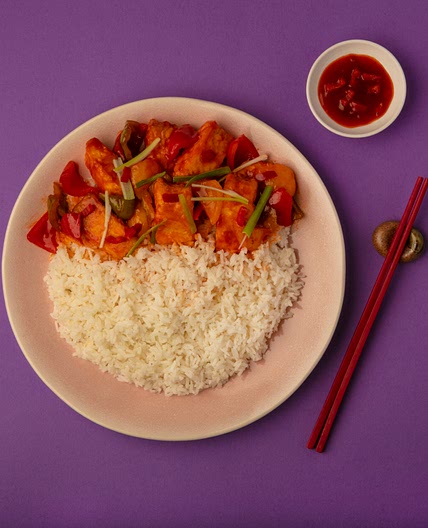 Sweet Chilli Fish with Rice