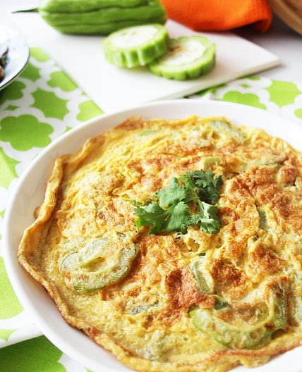 Chinese-Style Fried Bitter Gourd Omelette
