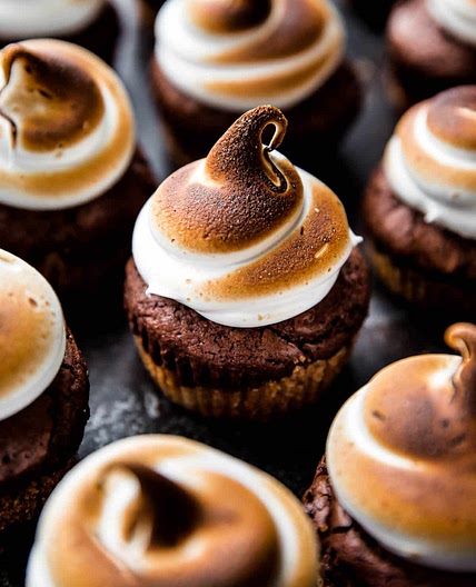 S'mores Brownie Cupcakes