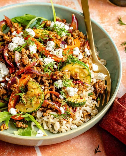 Mediterranean Beef and Veggie Skillet
