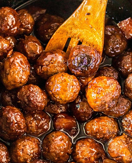 3 Ingredient Slow Cooker Pineapple Teriyaki Meatballs