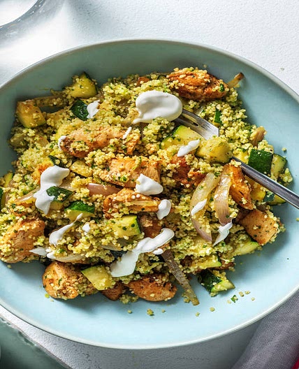 Quick Chermoula Chicken with Zhoug Couscous, Courgette and Yoghurt