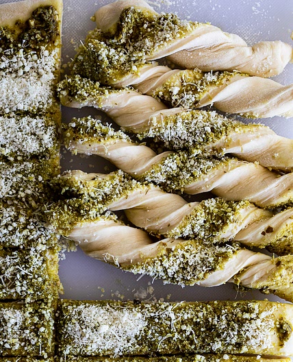 Twisty Pesto Bread Sticks