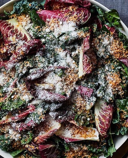 Winter Greens Salad with Pecorino Dressing