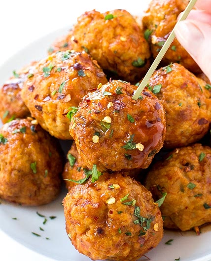 Slow Cooker Firecracker Chicken Meatballs