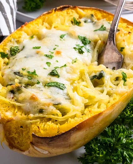 Creamy Pesto Spaghetti Squash