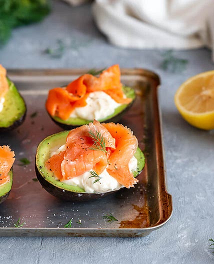 Keto Smoked Salmon Filled Avocados